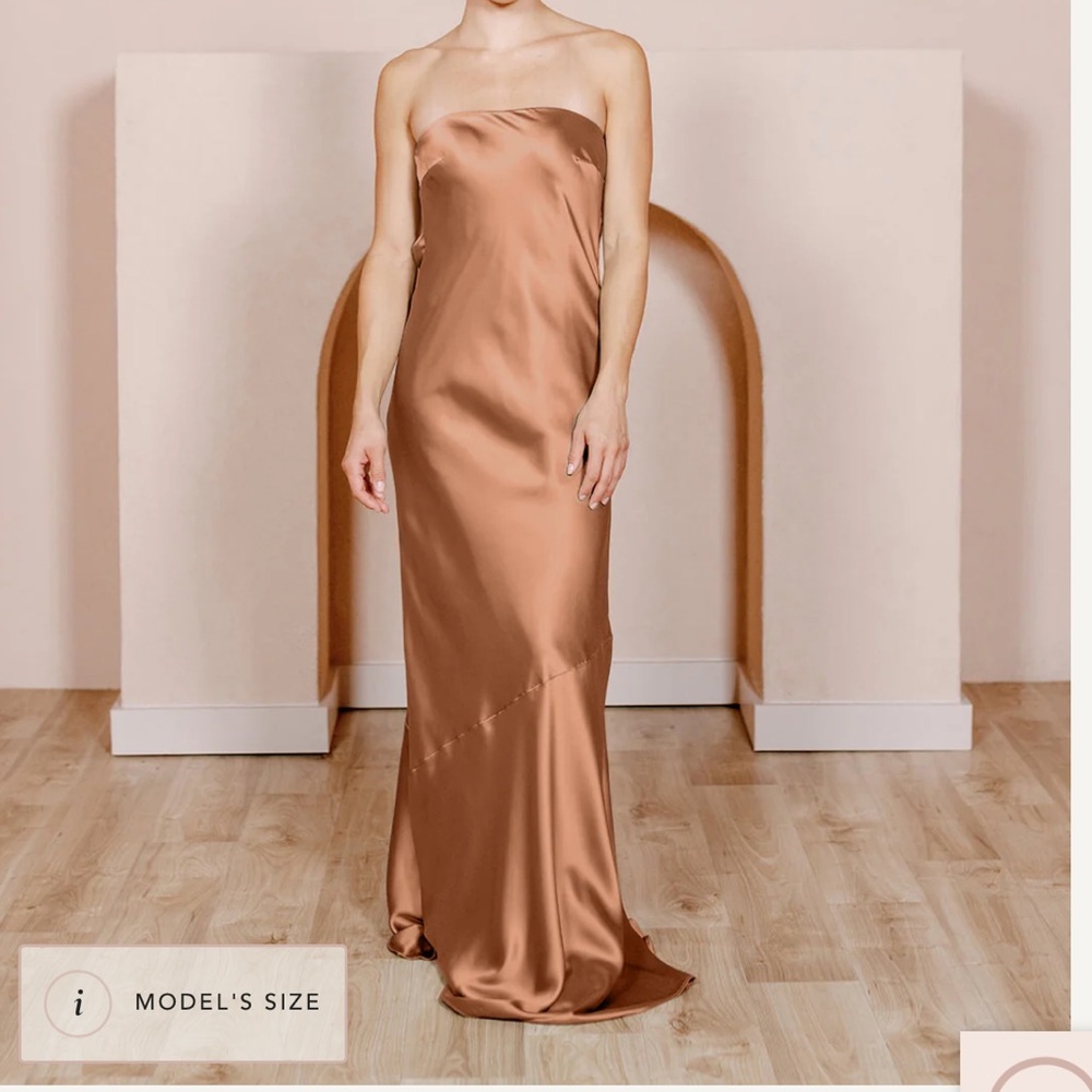 Revelry Leo Satin Bridesmaid Dress - Copper